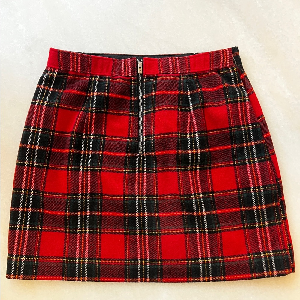 Hollister Red and Black Mini Skirt